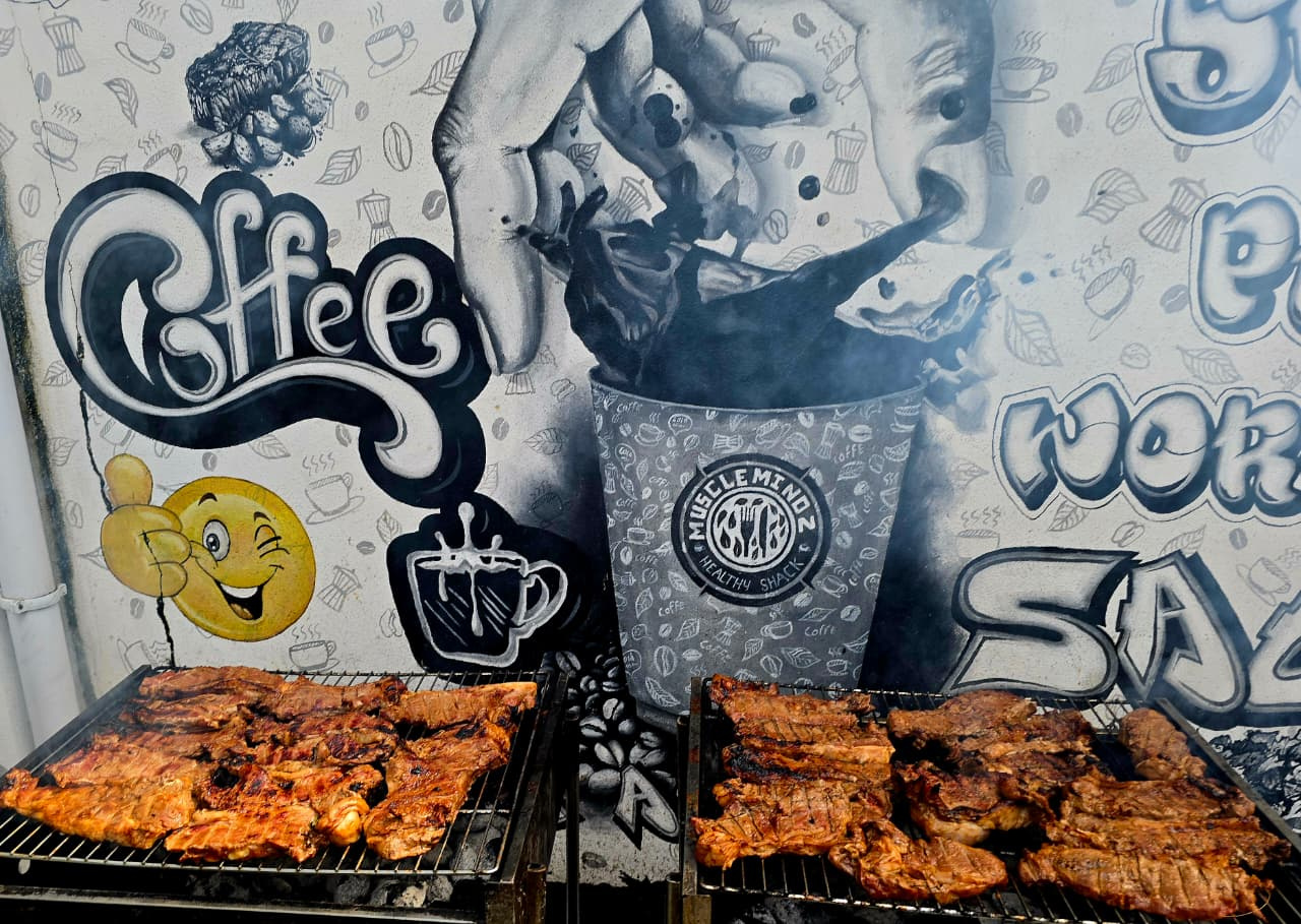 The grill at the MuscleMindz Healthy Shack